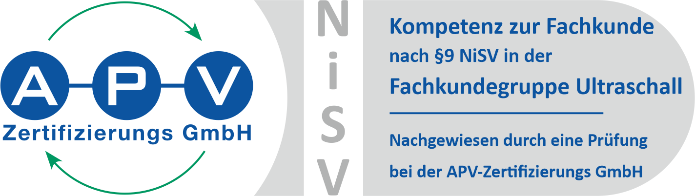 APV-Zertifikat-Logos NiSV Fachgruppe Ultraschall für TN